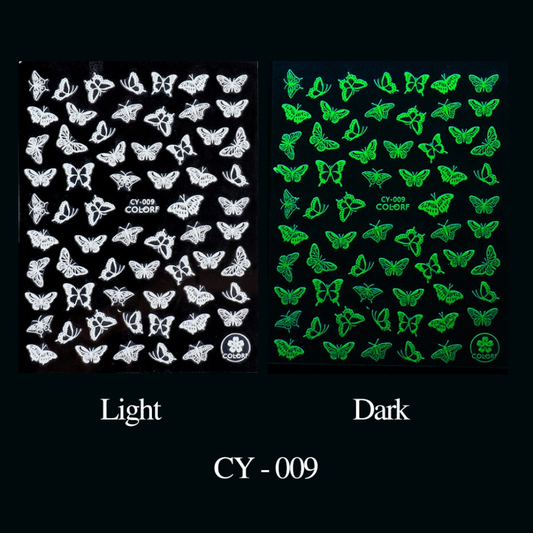 Glow in the dark Flower Leaf Nail Sticker