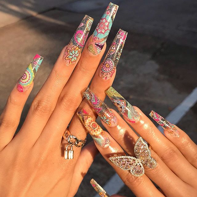 Paisley Mandala Bohemian Foil Nail Transfer
