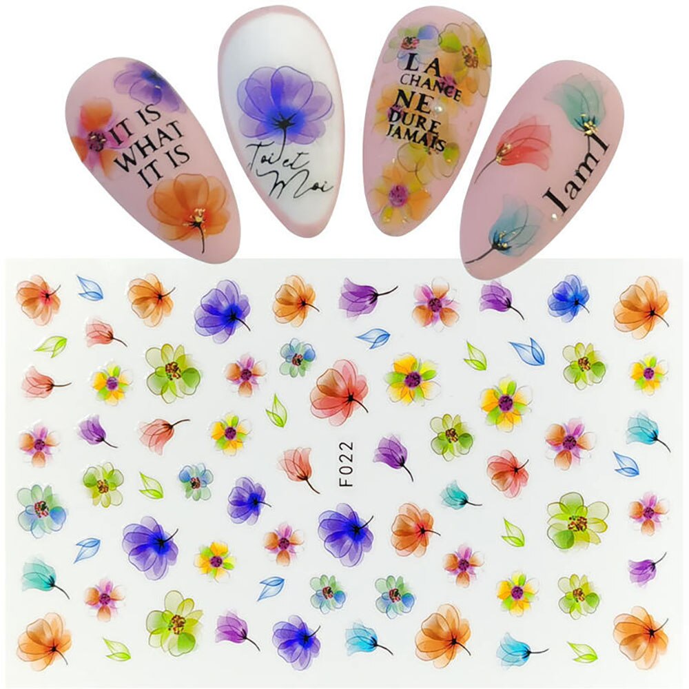 Flower Ink Modern Nail Sticker