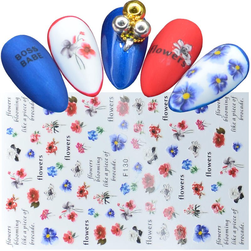 Flower Ink Modern Nail Sticker