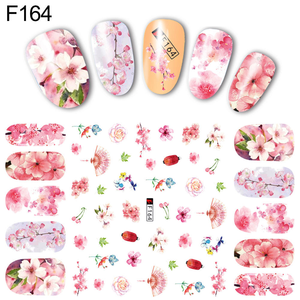 Flower Ink Cherry Blossom Modern Nail Sticker