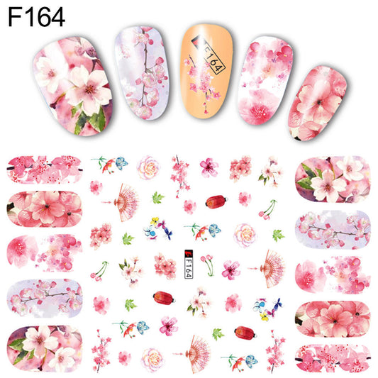 Flower Ink Cherry Blossom Modern Nail Sticker