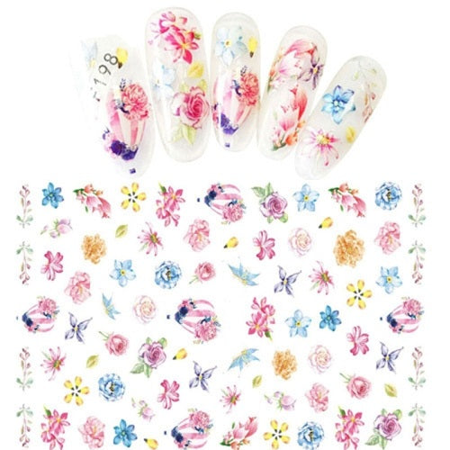 Flower Ink Modern Nail Sticker