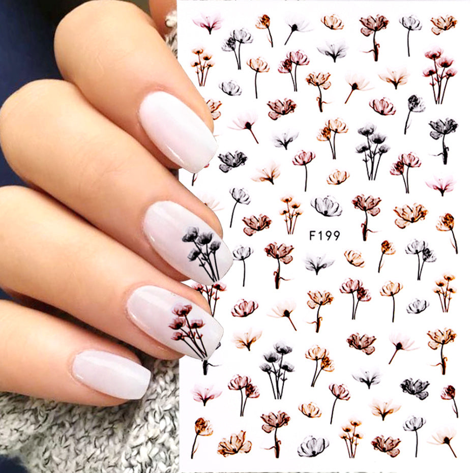 Flower Nail Sticker F199