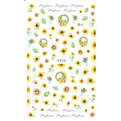 Flower Ink Modern Nail Sticker