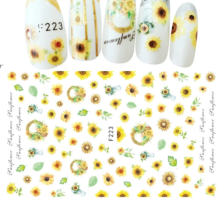 Flower Ink Modern Nail Sticker