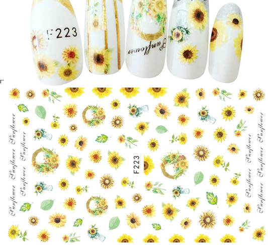 Flower Ink Modern Nail Sticker