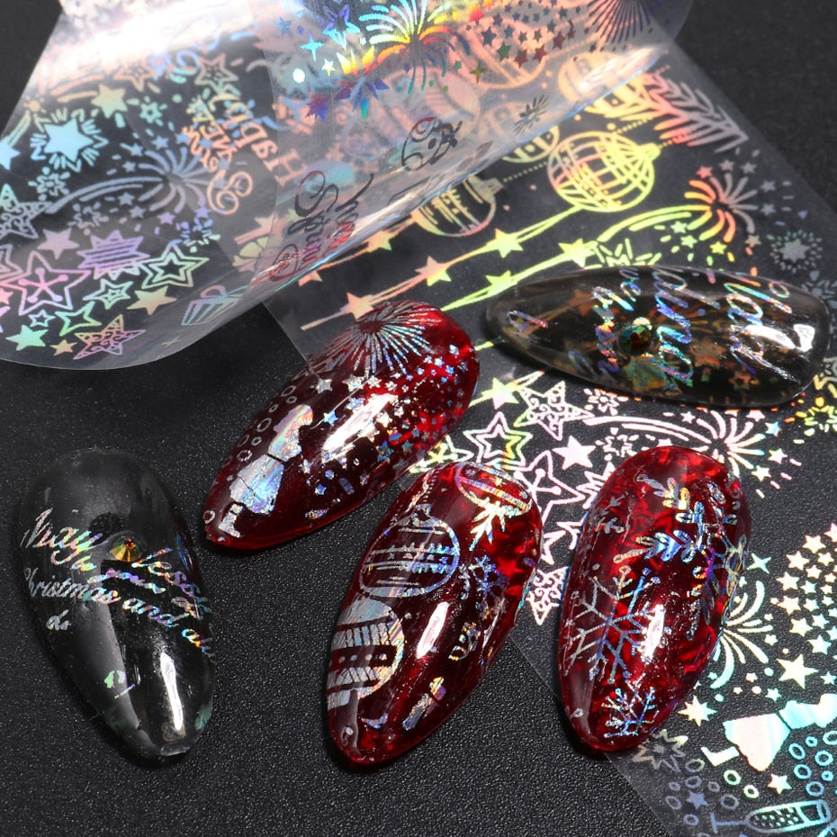 Holographic Christmas 10pcs Foil Set Box