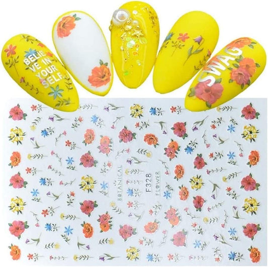 Flower Nail Sticker F328