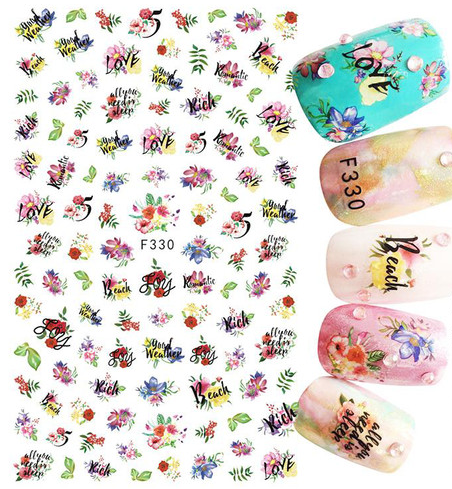 Flower Ink Modern Nail Sticker