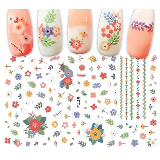 Flower Ink Modern Nail Sticker