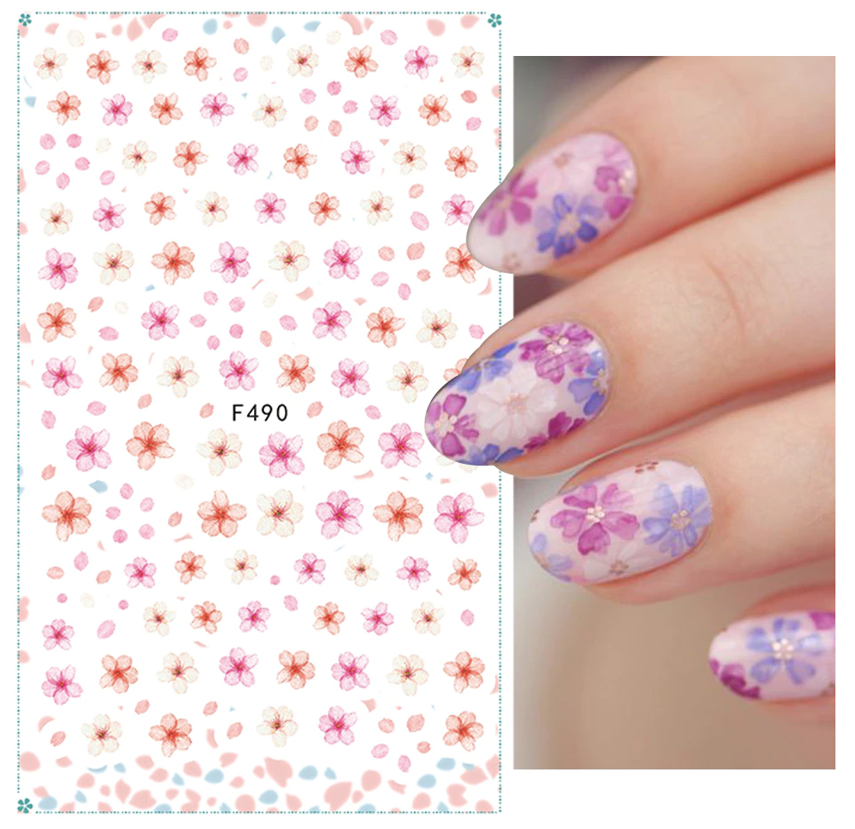 Flower Ink Modern Nail Sticker