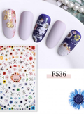 Flower Ink Modern Nail Sticker