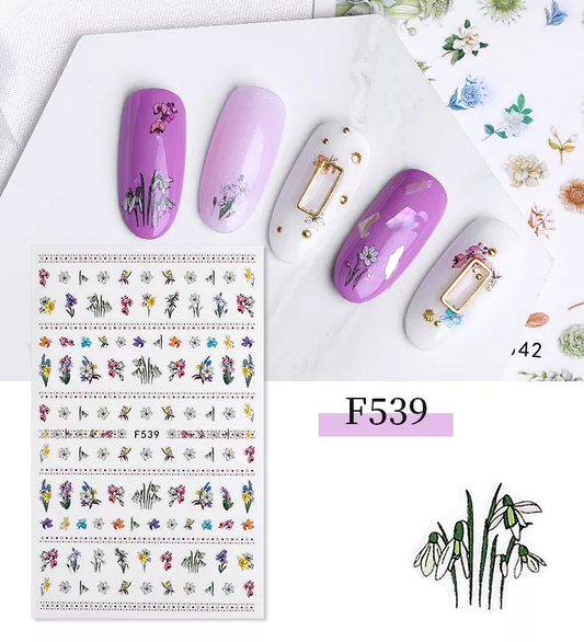 Flower Ink Modern Nail Sticker