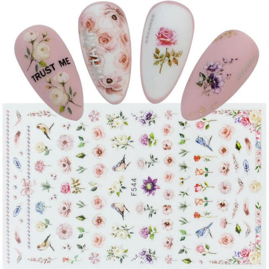 Flower Ink Modern Nail Sticker