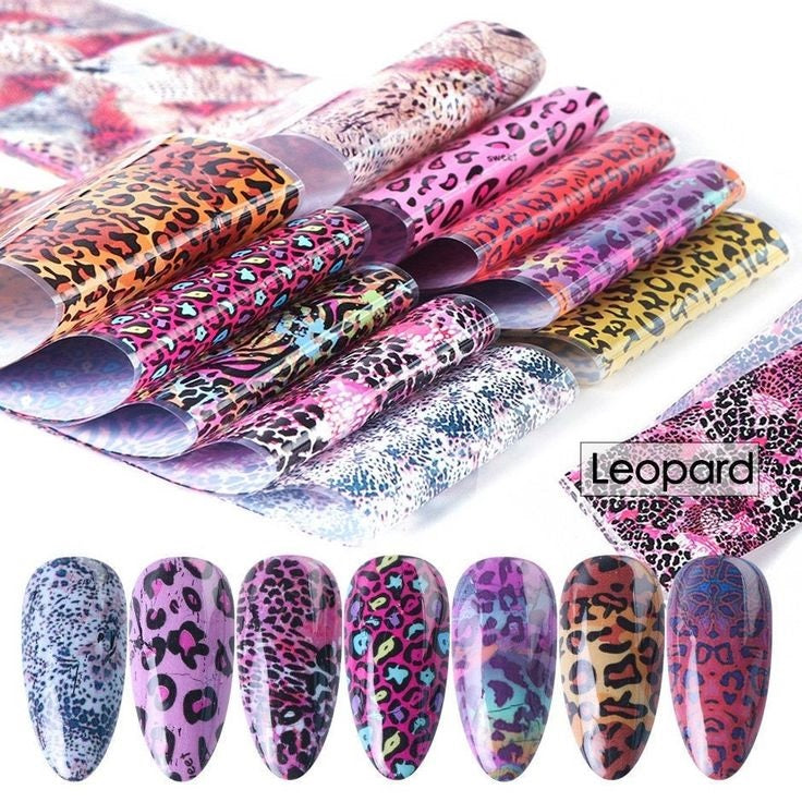Animal Print Leoprint Nail Art 10pcs Foil Set
