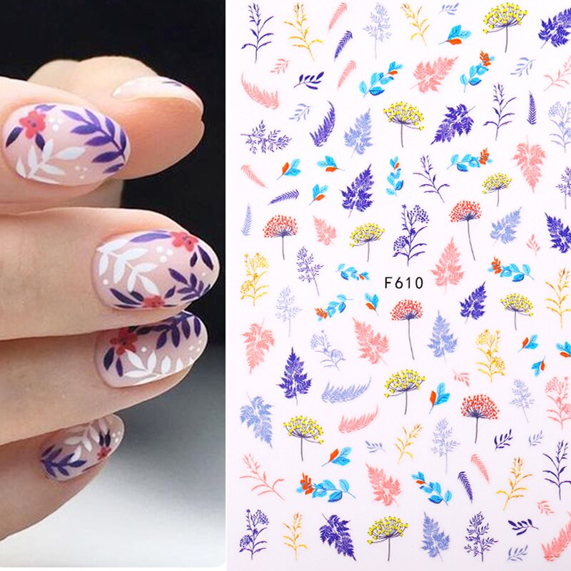 Flower Ink Modern Nail Sticker