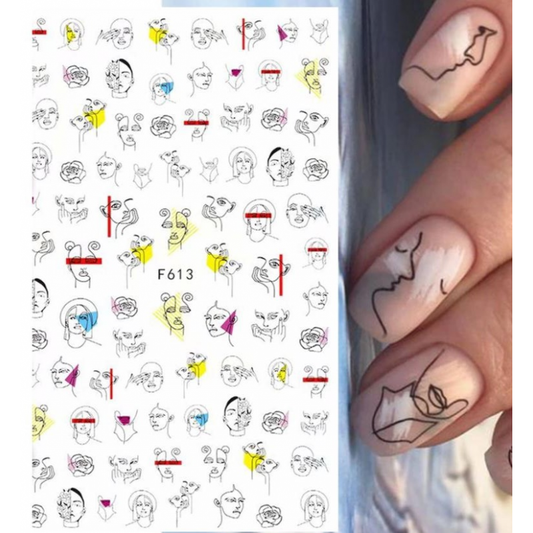 Flower Ink Modern Nail Sticker