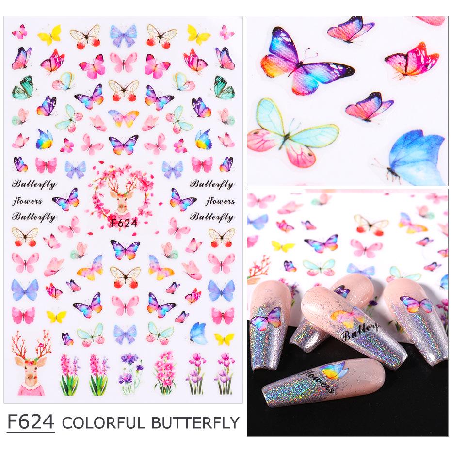 Flower Ink Modern Nail Sticker
