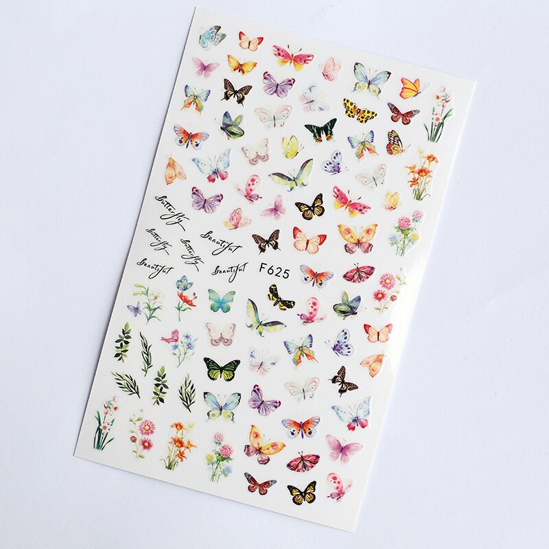 Flower Ink Modern Nail Sticker