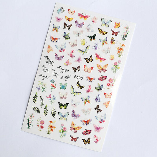 Flower Ink Modern Nail Sticker