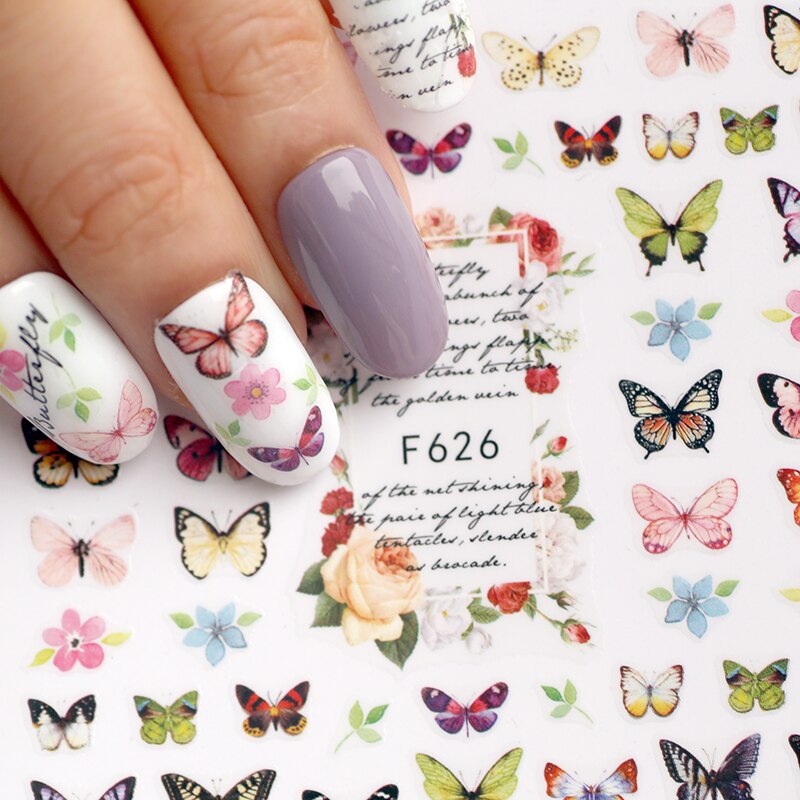 Flower Ink Modern Nail Sticker