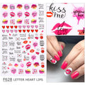 Lips Love Lips Heart Ink Modern Nail Sticker