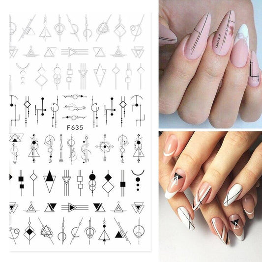 Geometric Lines Abstract Art Nail Sticker