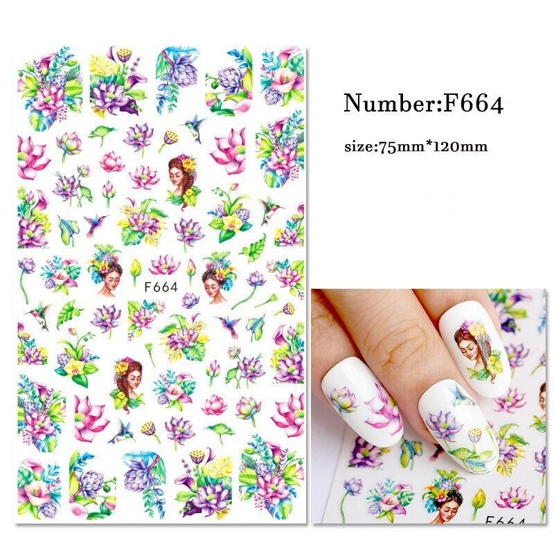 Leaves Flower Art Nail Sticker