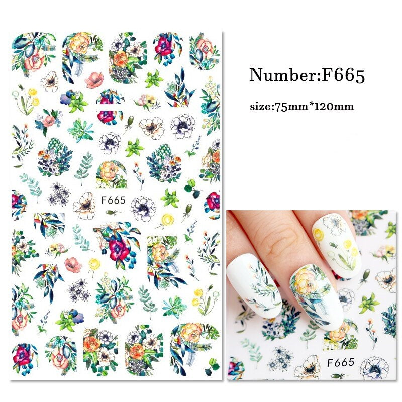 Leaves Flower Art Nail Sticker