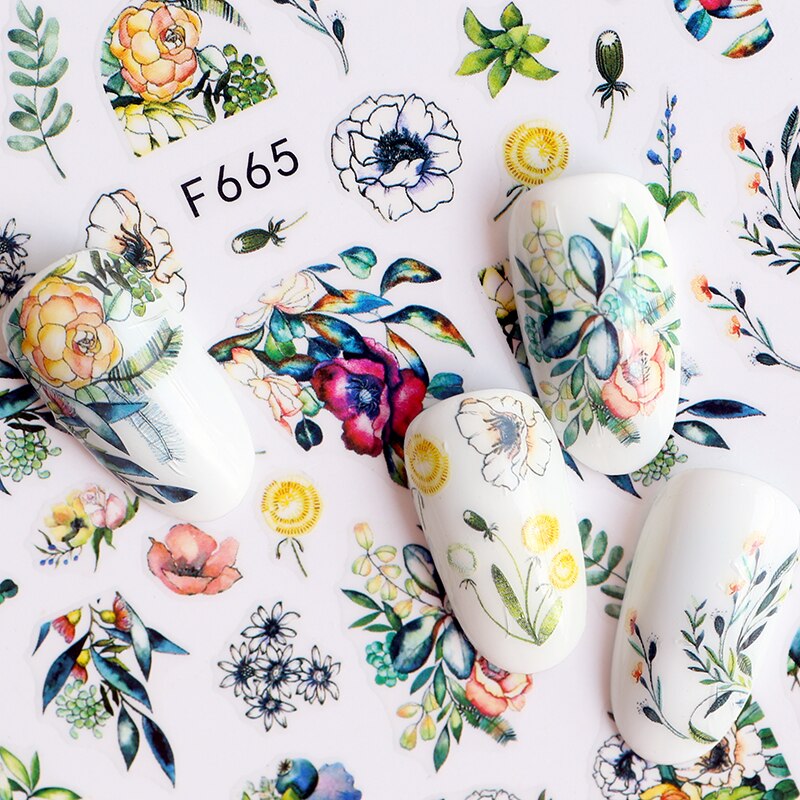 Leaves Flower Art Nail Sticker