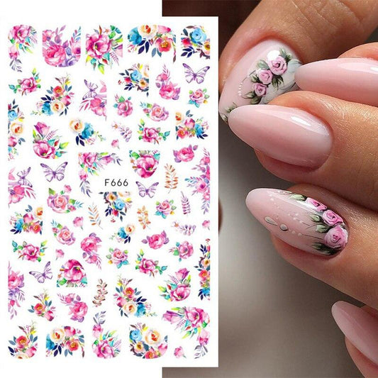 Flower Nail Sticker F666
