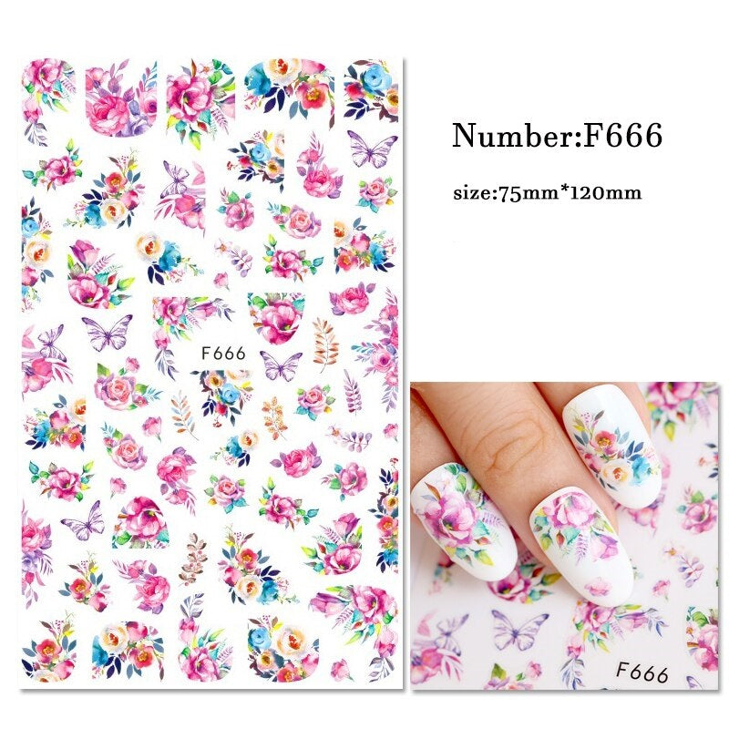 Leaves Flower Art Nail Sticker
