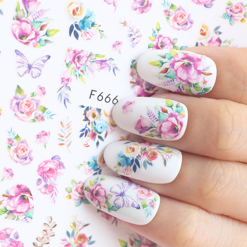 Flower Nail Sticker F666