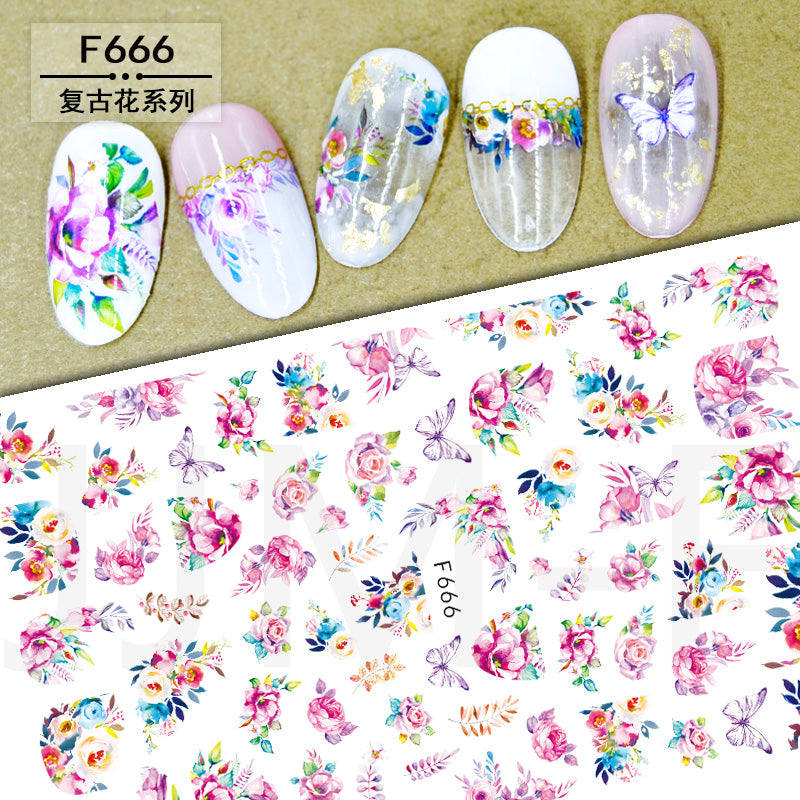 Flower Nail Sticker F666