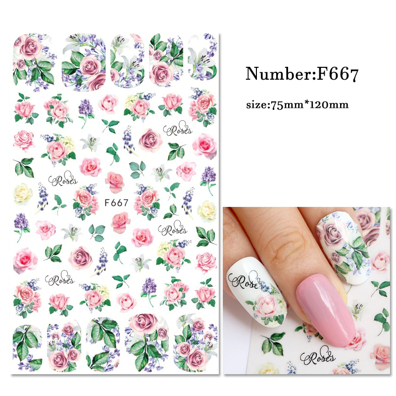 Leaves Flower Art Nail Sticker