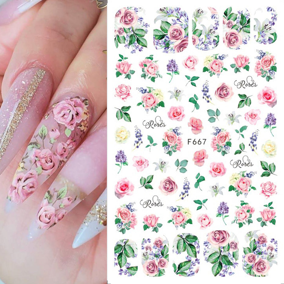 Flower Nail Sticker F667