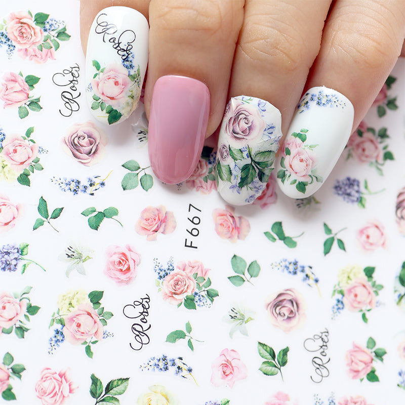 Flower Nail Sticker F667