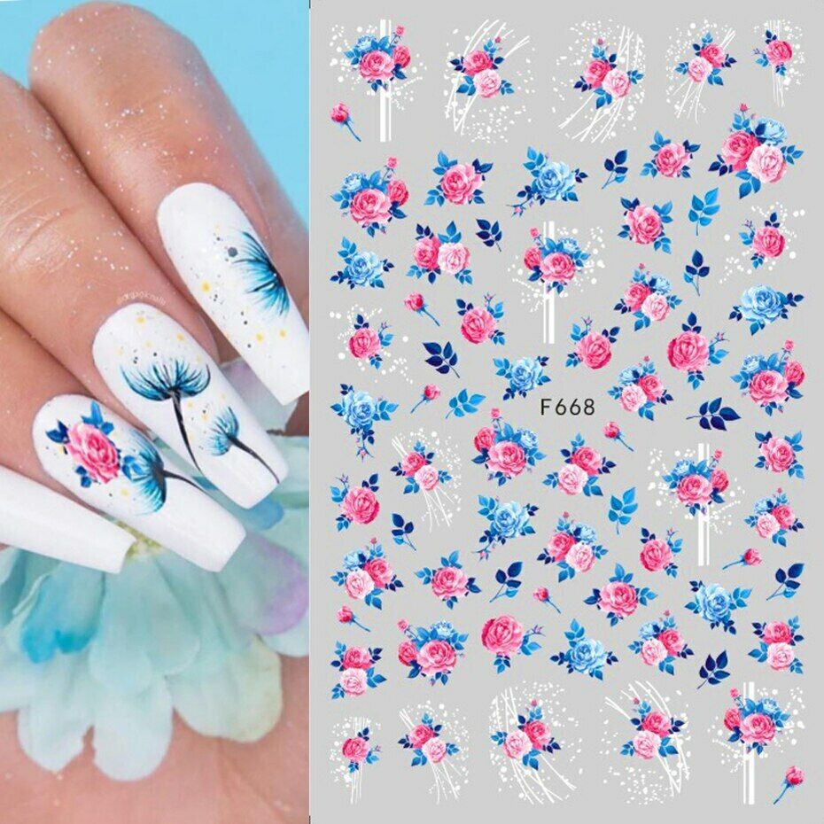 Flower Nail Sticker F668