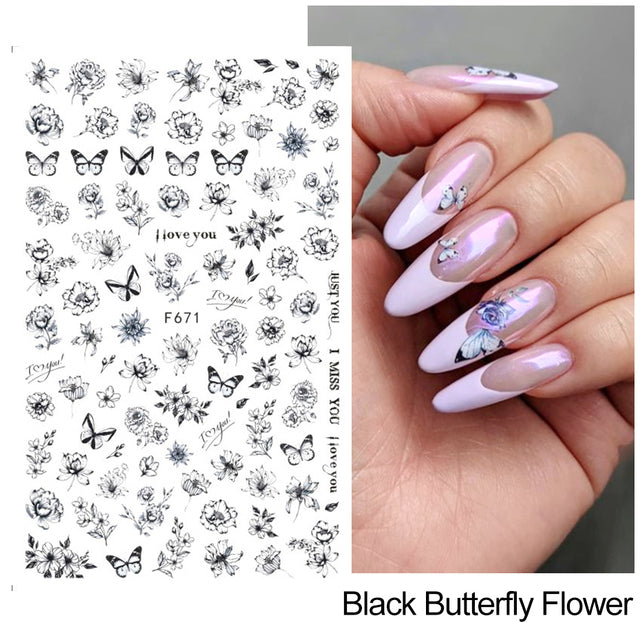 Flower Nail Sticker F671