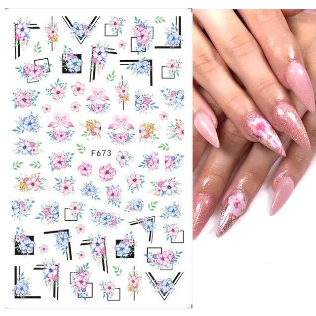 Leaves Flower Art Nail Sticker