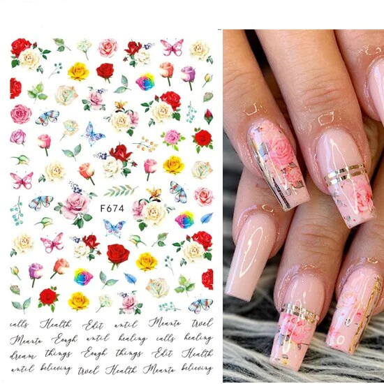 Leaves Flower Art Nail Sticker
