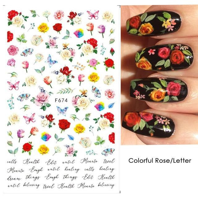 Leaves Flower Art Nail Sticker
