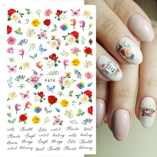 Flower Nail Sticker F674
