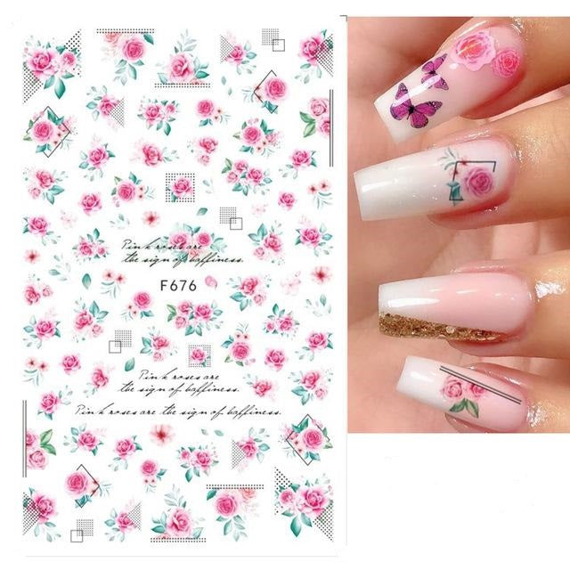 Leaves Flower Art Nail Sticker