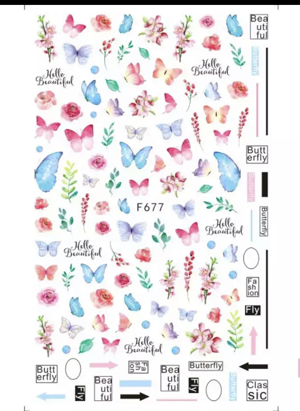 Leaves Flower Art Nail Sticker