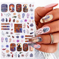 Leaves Flower Abstract Faces Art Nail Sticker