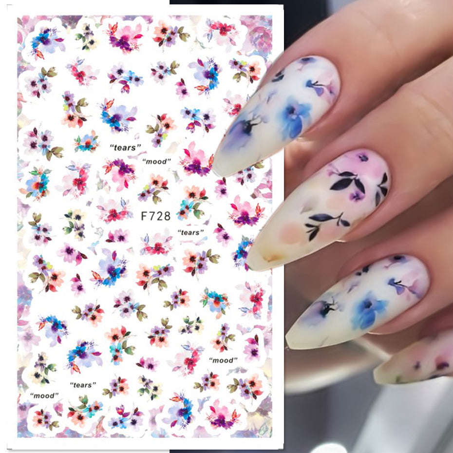 Flower Nail Sticker F728