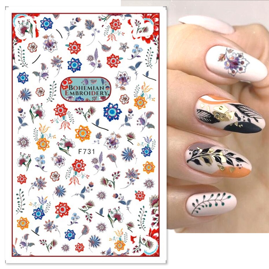 Flower Nail Sticker F731