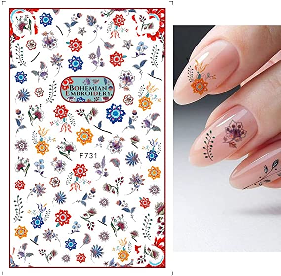 Flower Nail Sticker F731